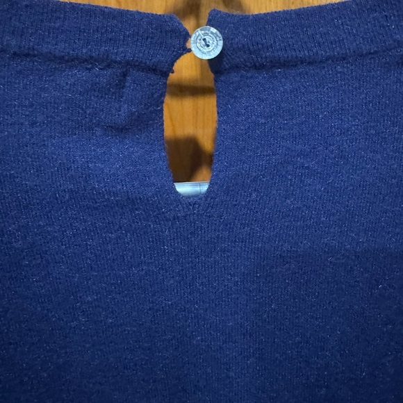 Liz Claiborne blue jeweled neckline sweater- size large - Picture 4 of 6